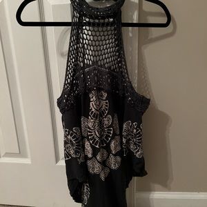 Free people Crochet flowy tank top size large